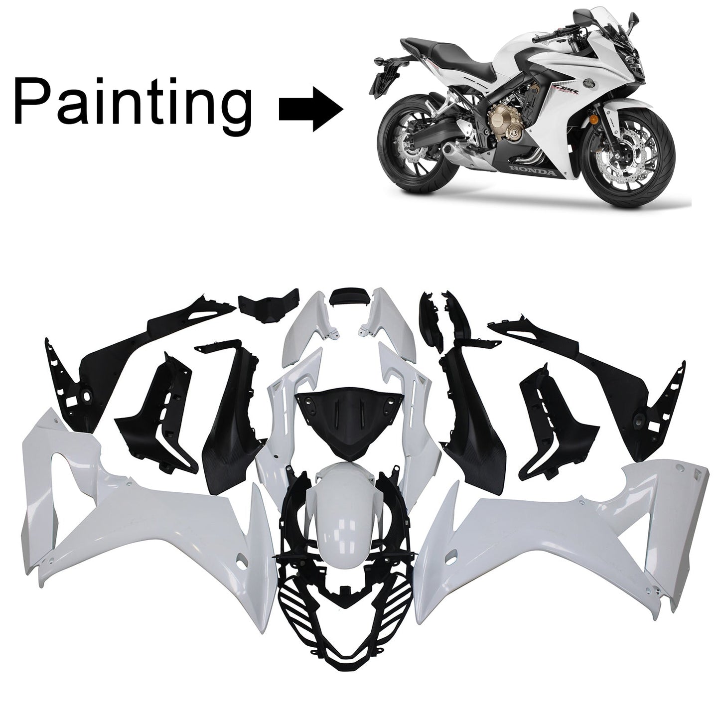 Amotopart Verkleidungsset für Honda CBR650F 2017–2019, Karosserie, Kunststoff, ABS