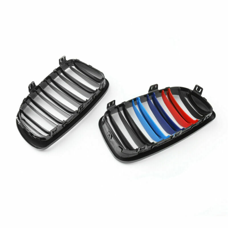 2xGloss Black Mcolor Front Stoßstange Nierenkühlerschaft für BMW E81 E82 E87 E88 07-12 Generic