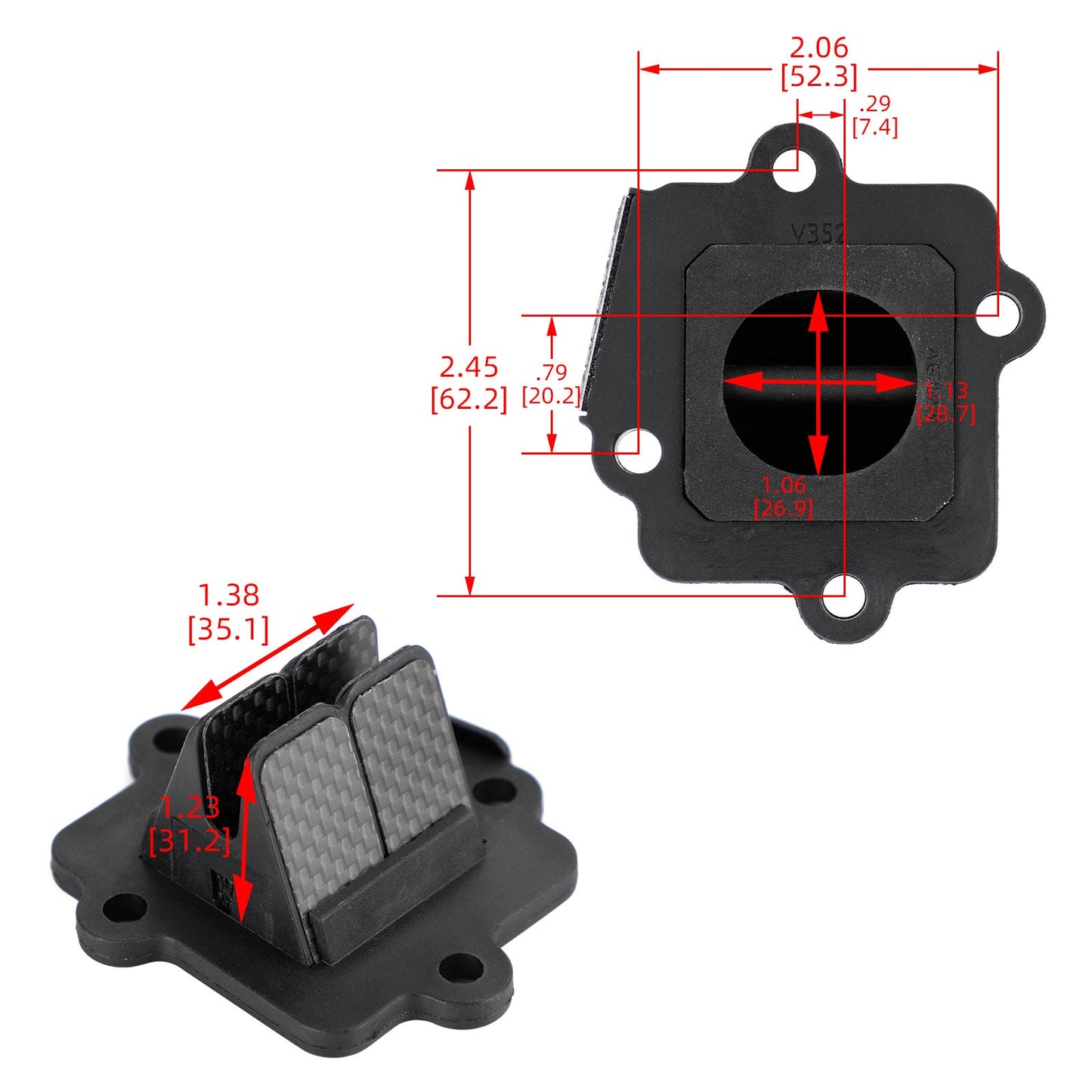 V352 A/B Jog50 Reed Ventilsystem für Yamaha YW50 Zuma50 2002-2011 Generic