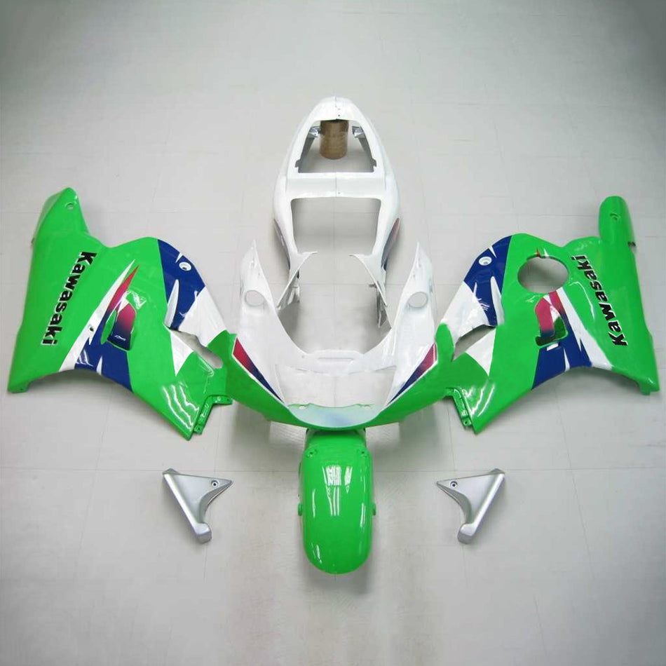 Amotopart Kawasaki ZXR400 1992-1996 Kit Carénage Blanc Vert