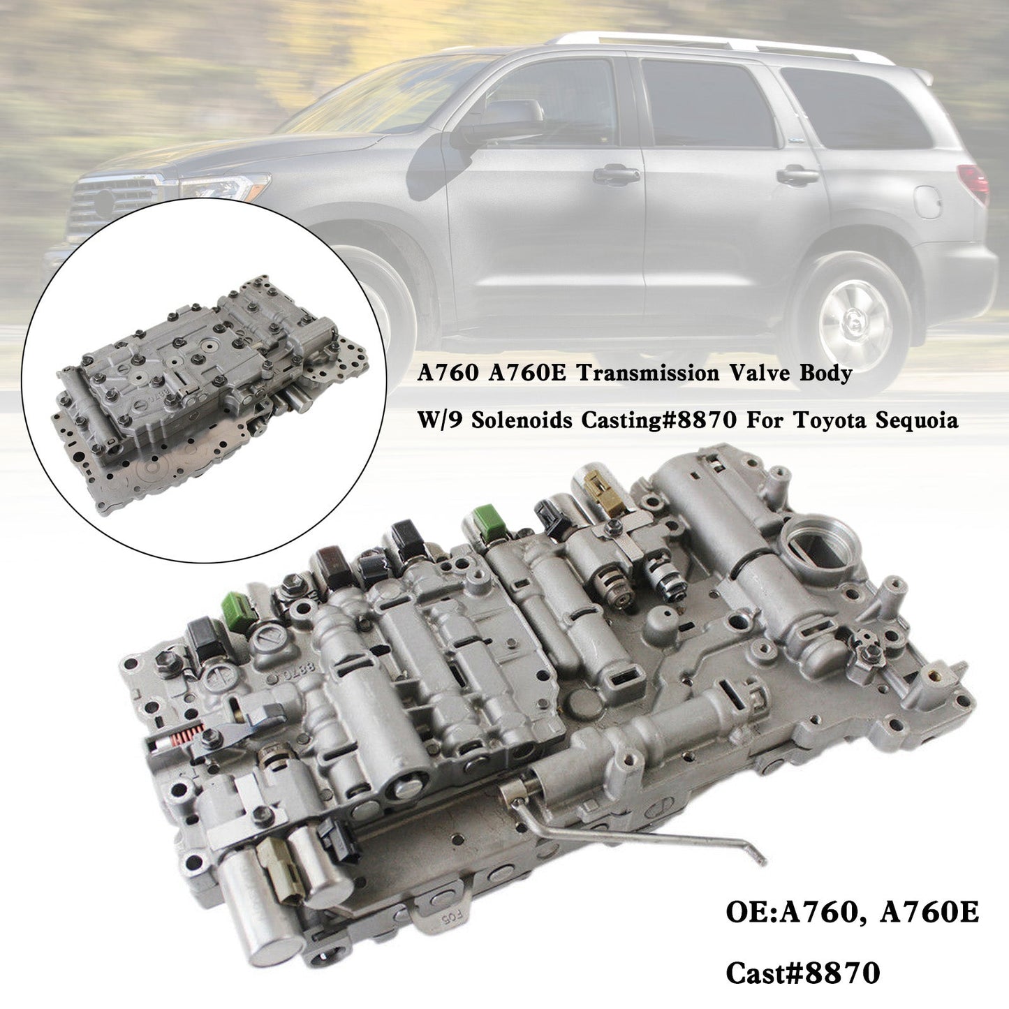 Toyota Sequoia 2009–2012 A760 A760E Getriebeventilk?rper mit 9 Magnetspulen, Guss #8870