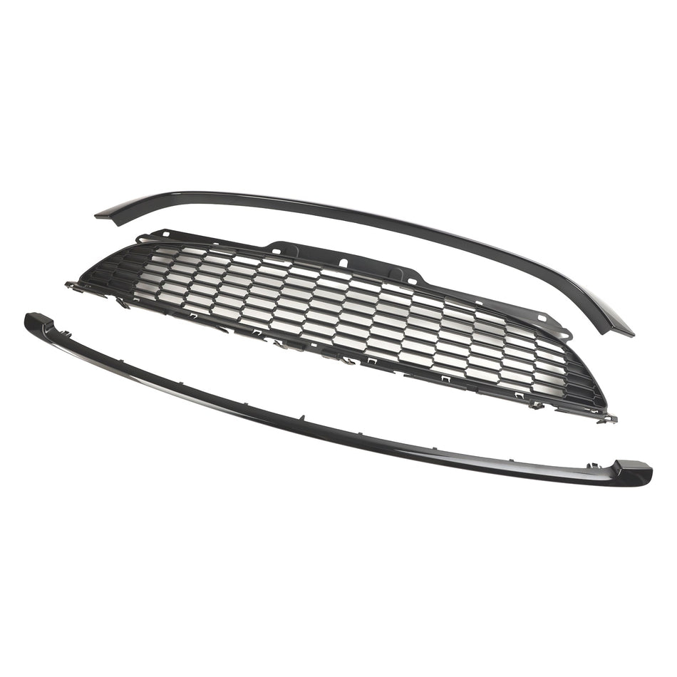 MINI R56 Cooper S &amp; JCW 3-Türer Schr?gheck 2007–2013, 3 Stück, gl?nzend schwarzer Frontgrill