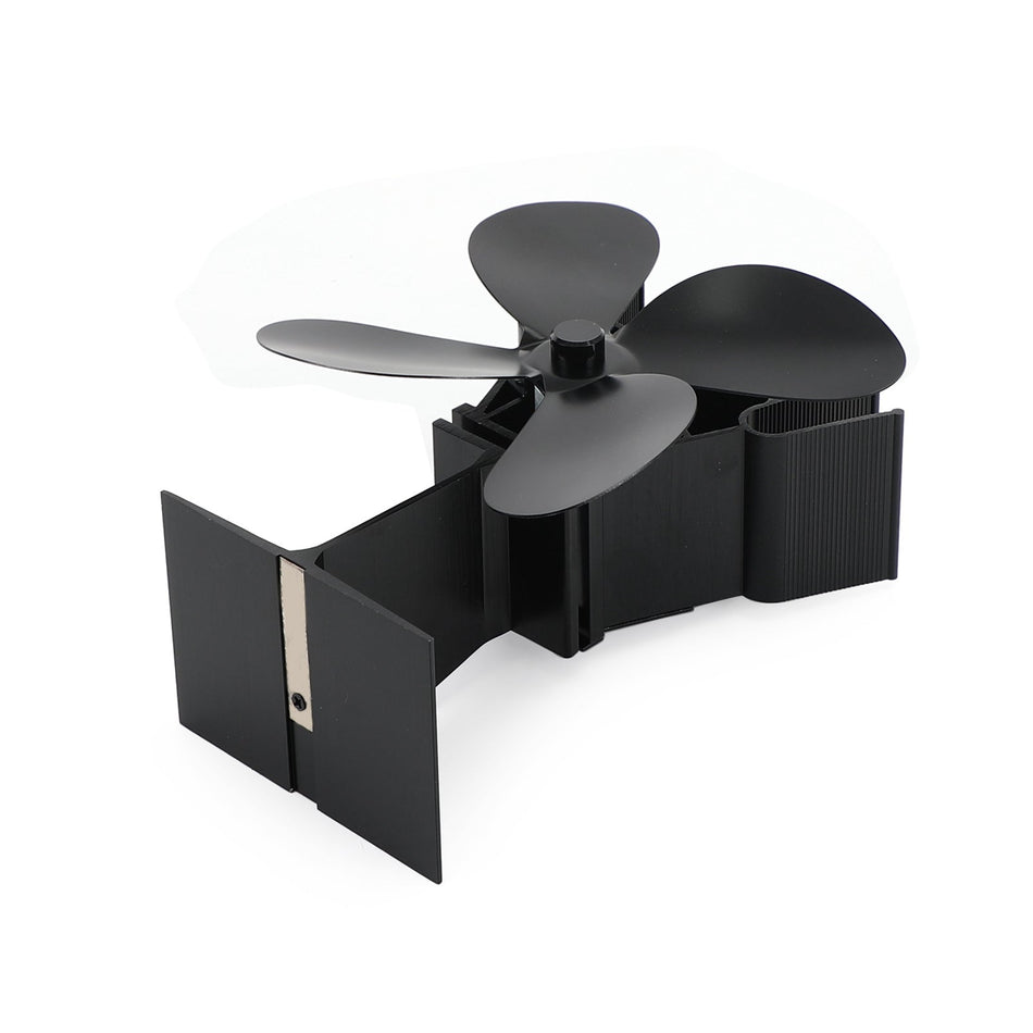 4 Flügel W?rmebetriebener Ofenventilator Holzscheitbrenner Kamin Kraftstoffeinsparung Eco