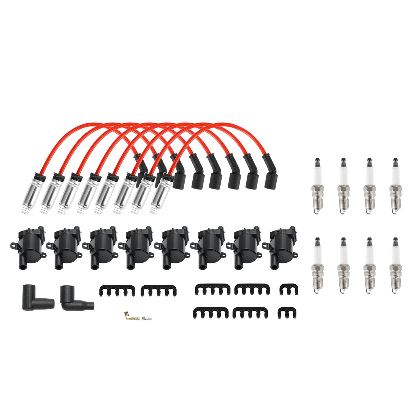 2002–2006 Cadillac Escalade Chevrolet Avalanche 1500 Tahoe 8er-Pack Zündspule + Zündkerze + Kabelsatz UF262