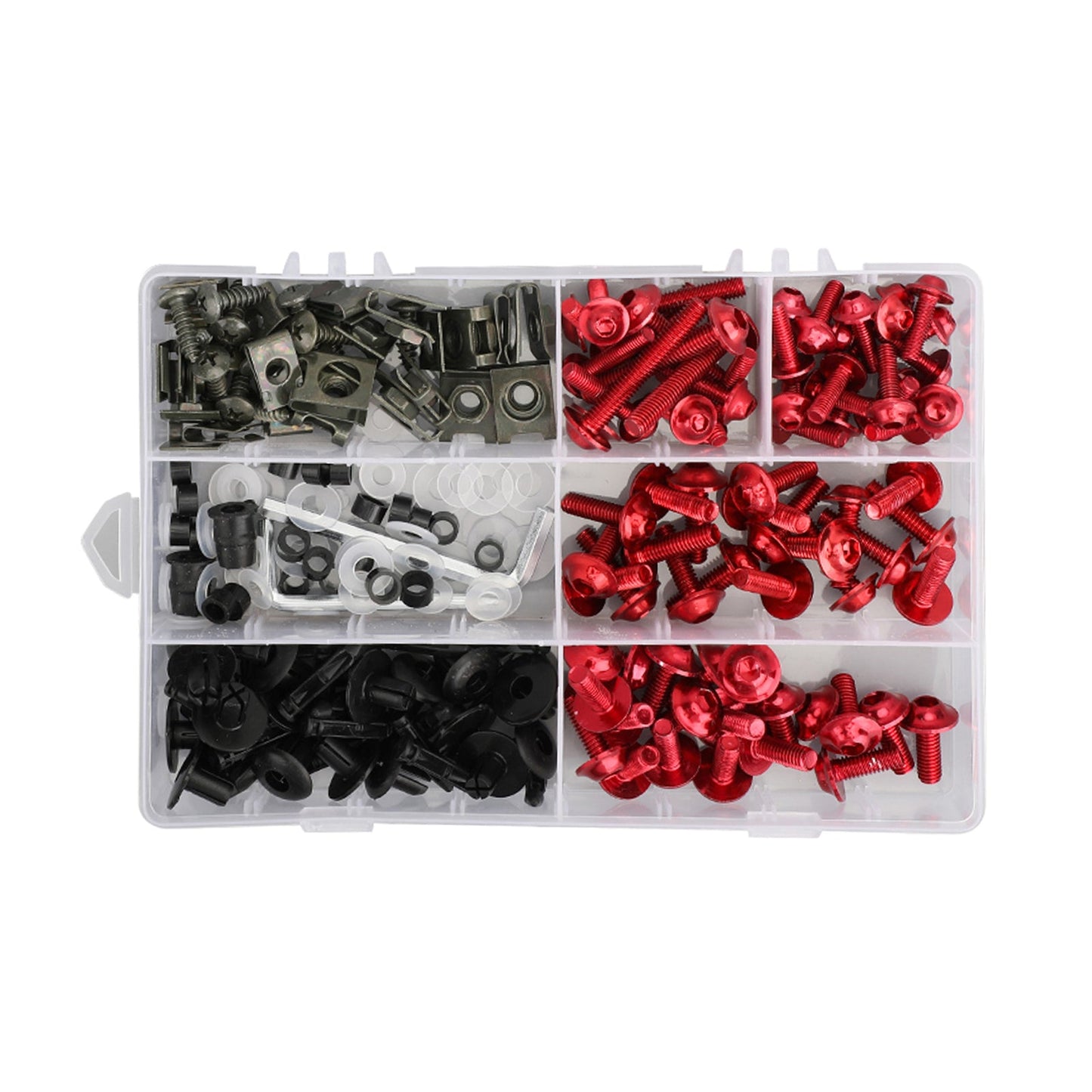 Amotopart 2003-2004 Kawasaki ZX6R 636 Gloss Black Red Fearing Kit