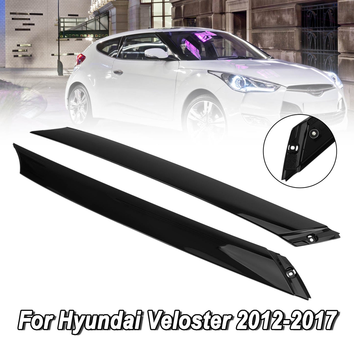 Hyundai Veloster 2012-2017 L+R Windschutzscheiben-Säulenverkleidung Außenleiste