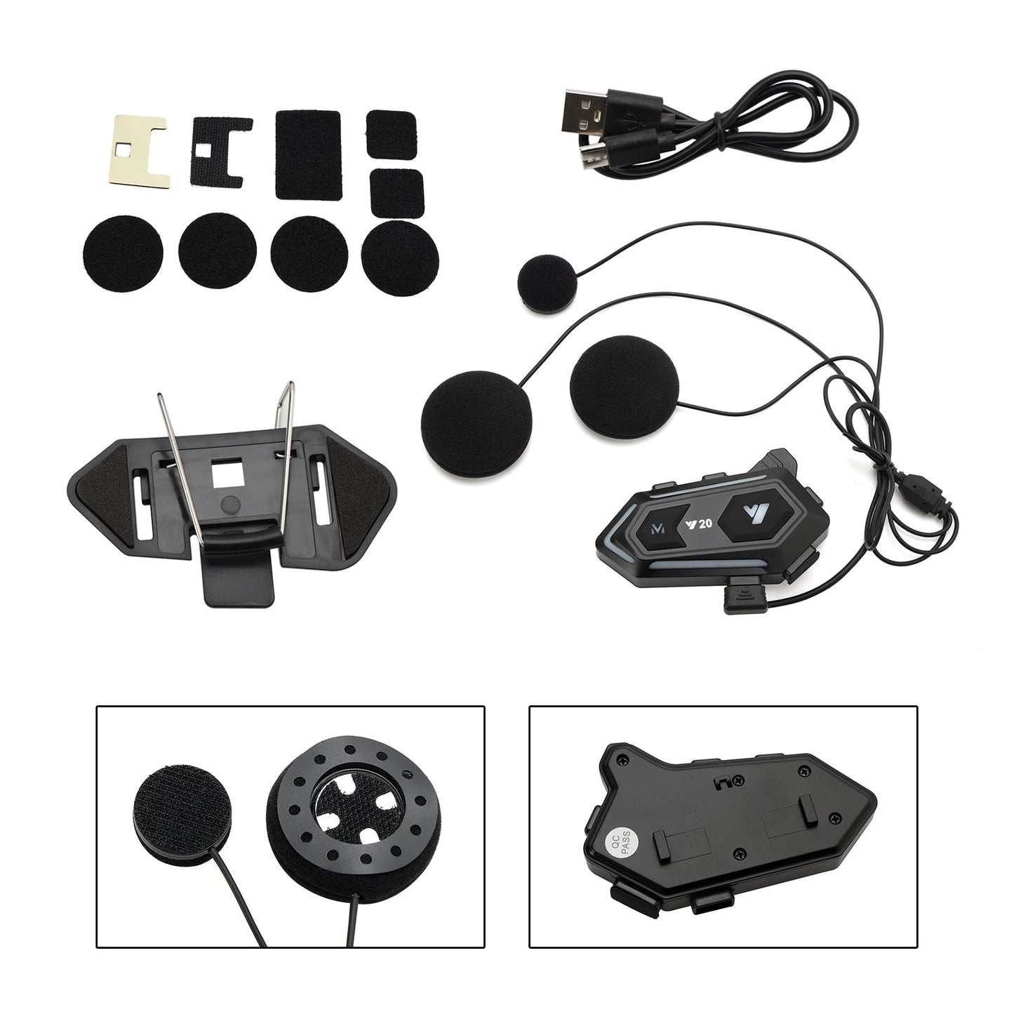 Helm Bluetooth Kopfhörer Headset Wireless Player Universal Y20 Für Motorrad