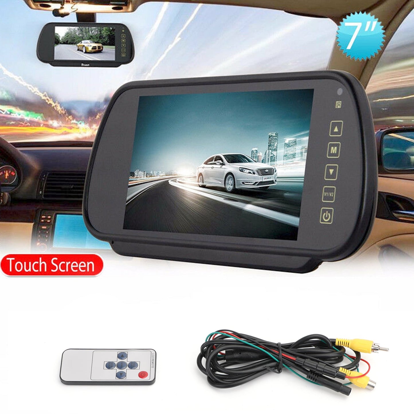 7 "LCD-Auto-Raubahrmonitor-Sensorlinse für Bus-Auto-Rückkamera