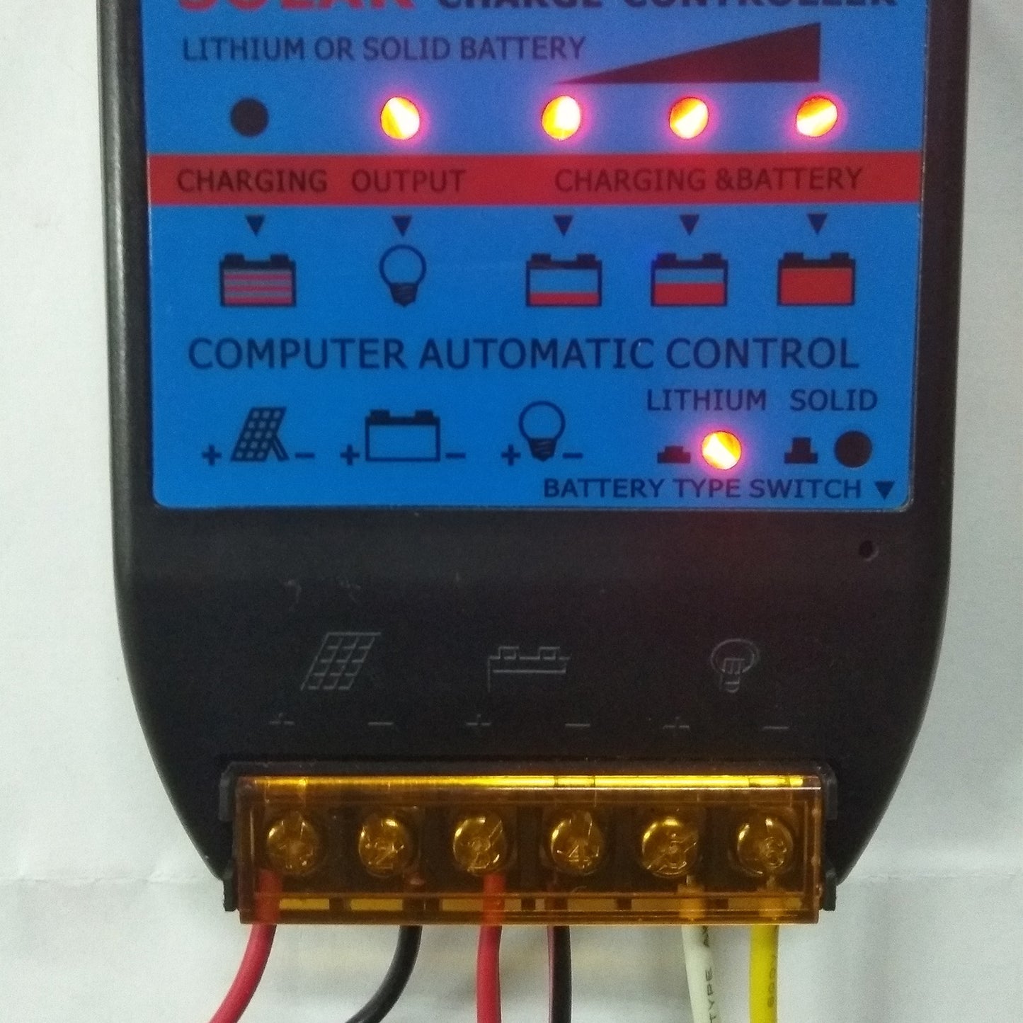Régulateur de charge solaire 12V Panneau solaire Régulateur de batterie Adaptateur de contrôle MCU Bleu