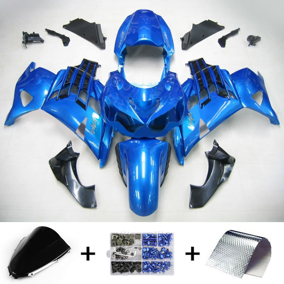 Amotopart Kawasaki ZX14R ZZR1400 2012-2022 Blue Abzugskit