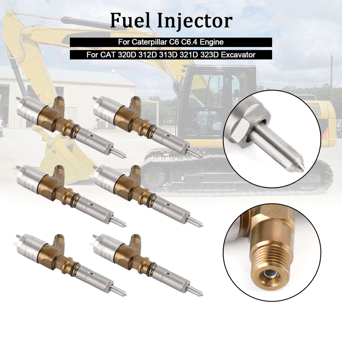 6PCS Einspritzdüsen 3264700 Passend für Caterpillar C6 C6.4 Passend für CAT 320D Bagger