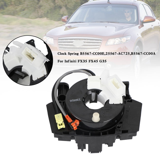 2005-2008 Infiniti FX45 VK45DE, VQ35DE Ressort d'horloge B5567-CC00E, 25567-AC725, B5567-CC00A