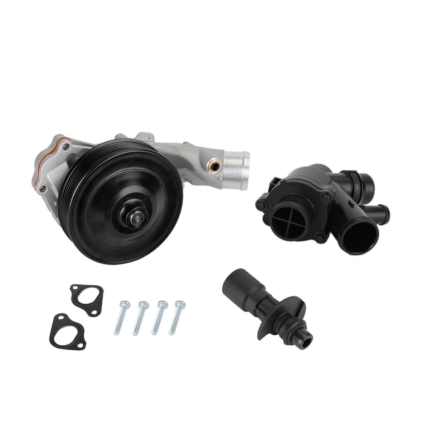 Jaguar 2014–2017 F-Type Wasserpumpe mit Schrauben, Dichtungen, Stecker + Thermostat-Kit