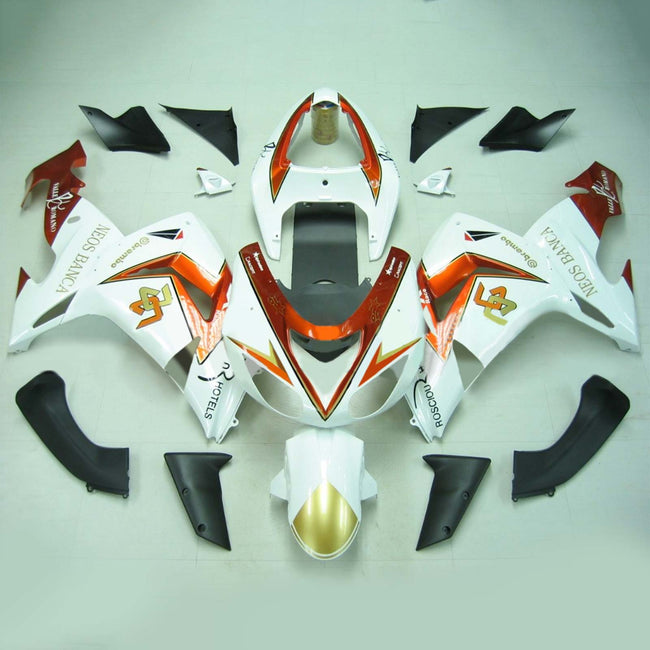 Amotopart Kawasaki ZX10R 2006-2007 Kit de carénage blanc