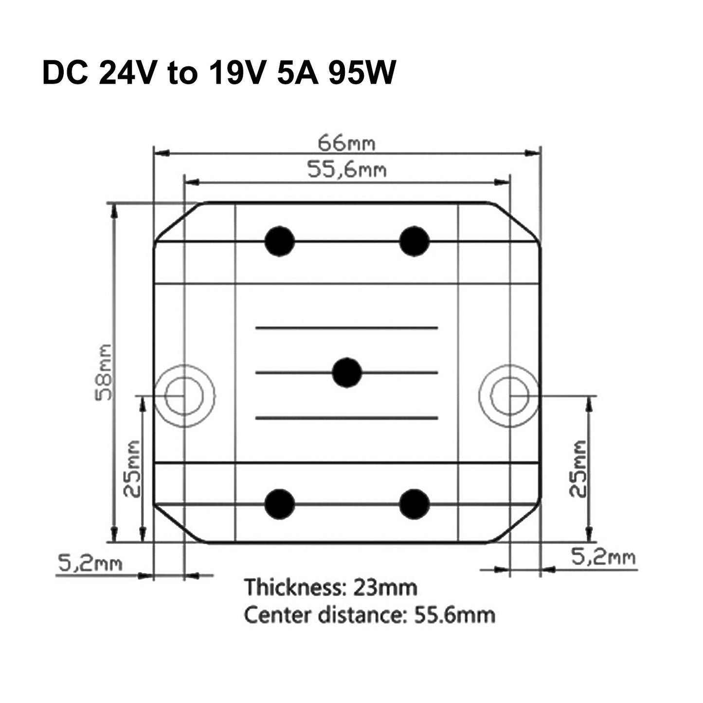 DC/DC-Buck-Step-Down-Modul 24 V bis 19 V 5 A-Stromversorgungswandler-Regler