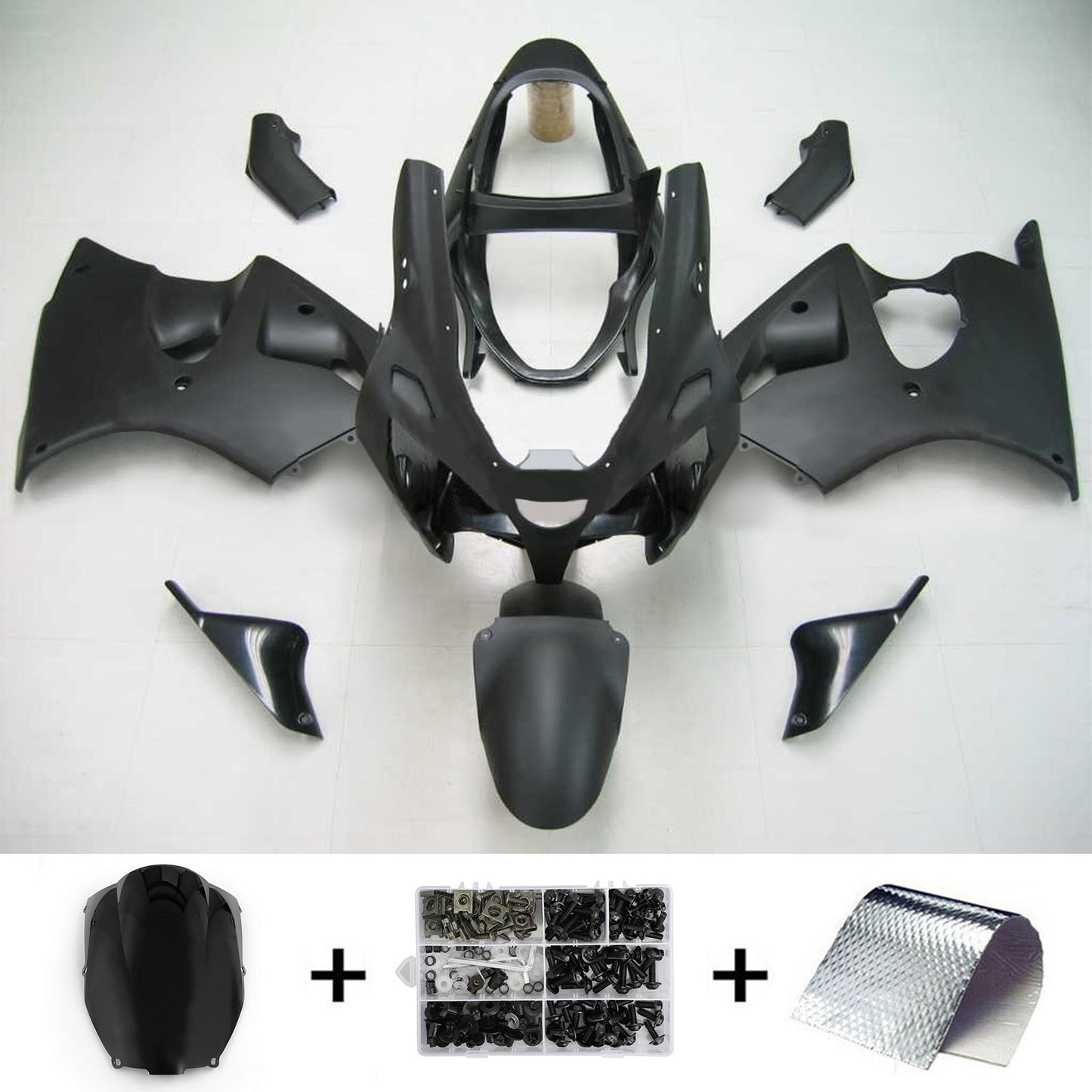 Amotopart 2000-2002 Kawasaki ZX6R 636 Schwarzverkleidungskit