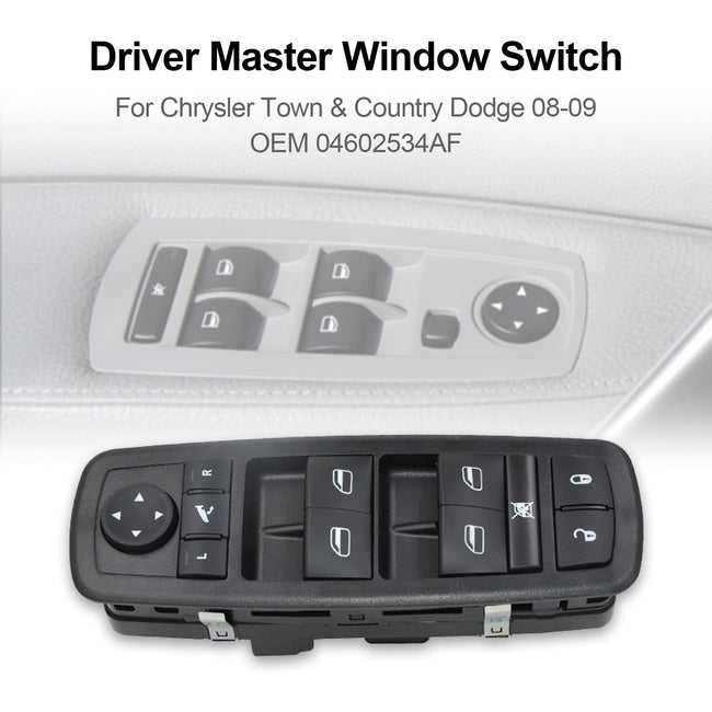 Commutateur de fenêtre principal conducteur pour Chrysler Town &amp; Country Dodge 08-09 04602534AF générique