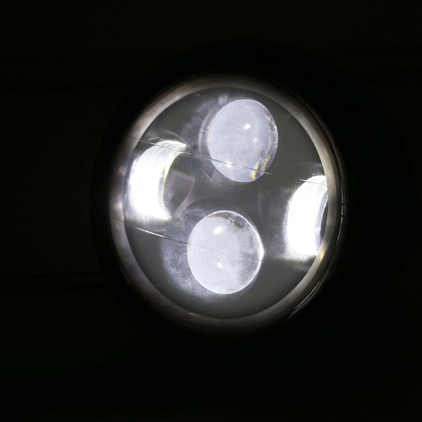 6 1/2" Zoll LED Scheinwerfer Hi/Lo Halo Licht für Motorrad Universal