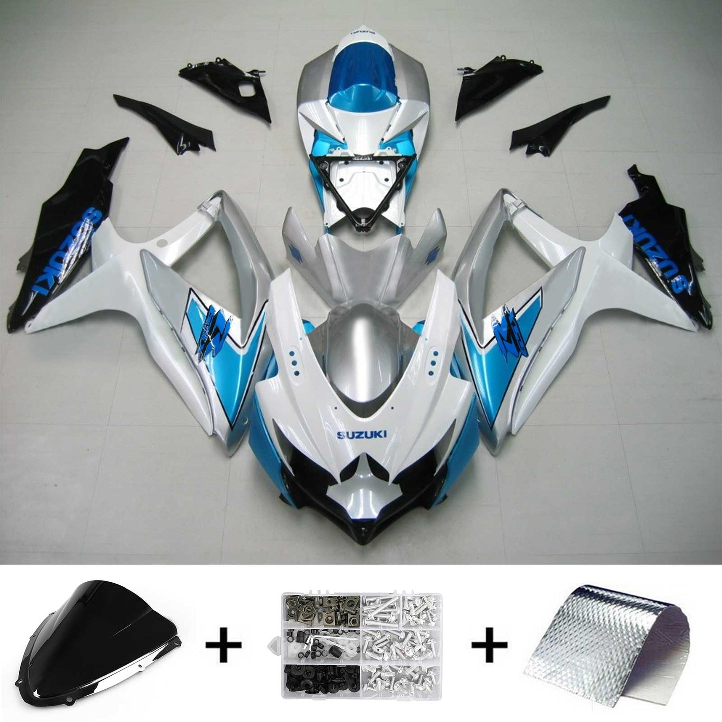 Amotopart Suzuki GSXR 600/750 2008-2010 Verkleidungskit Karosserie Kunststoff ABS K8