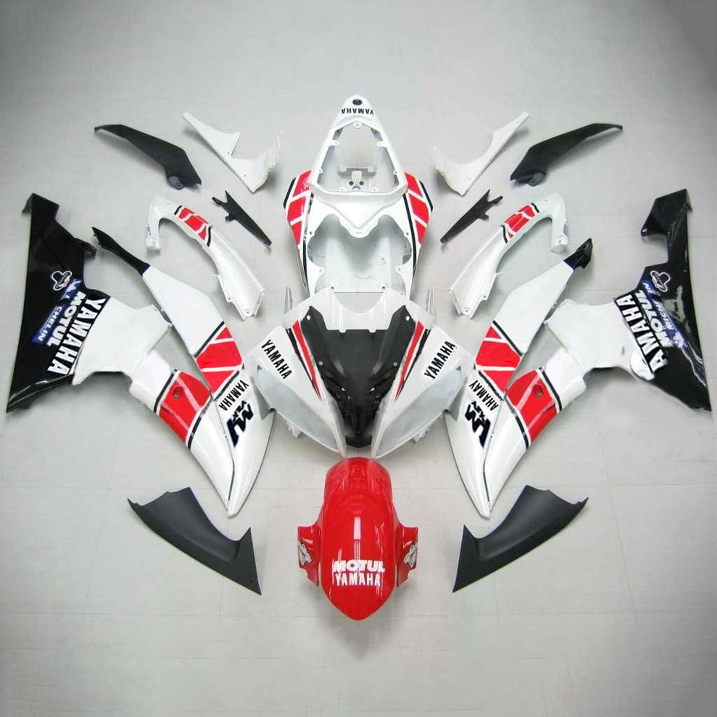 Amotopart Yamaha 2008-2016 YZF 600 R6 White Red Fearing Kit