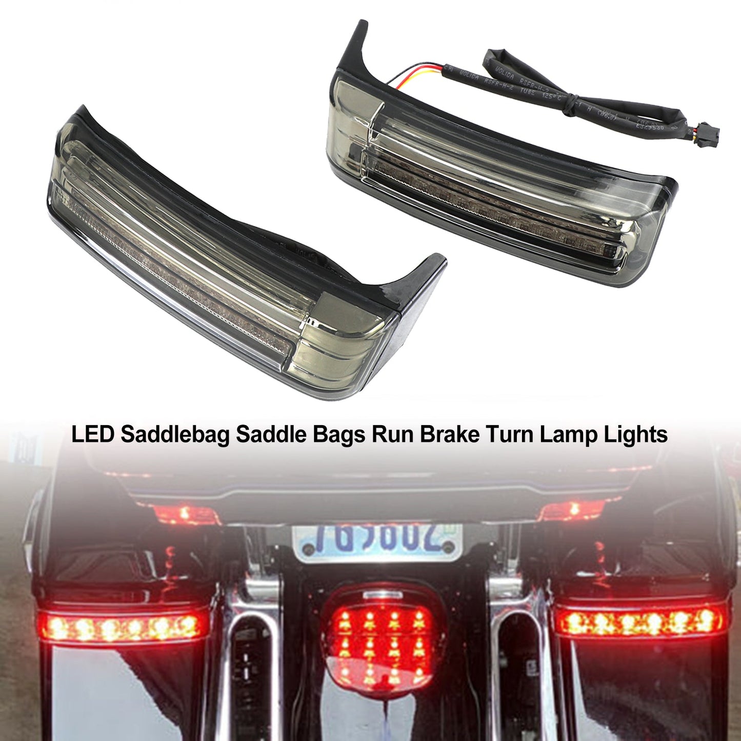 LED-Satteltaschen-Satteltaschen Run Brake Turn Lamp Lights For Touring 2014-2021 Generic