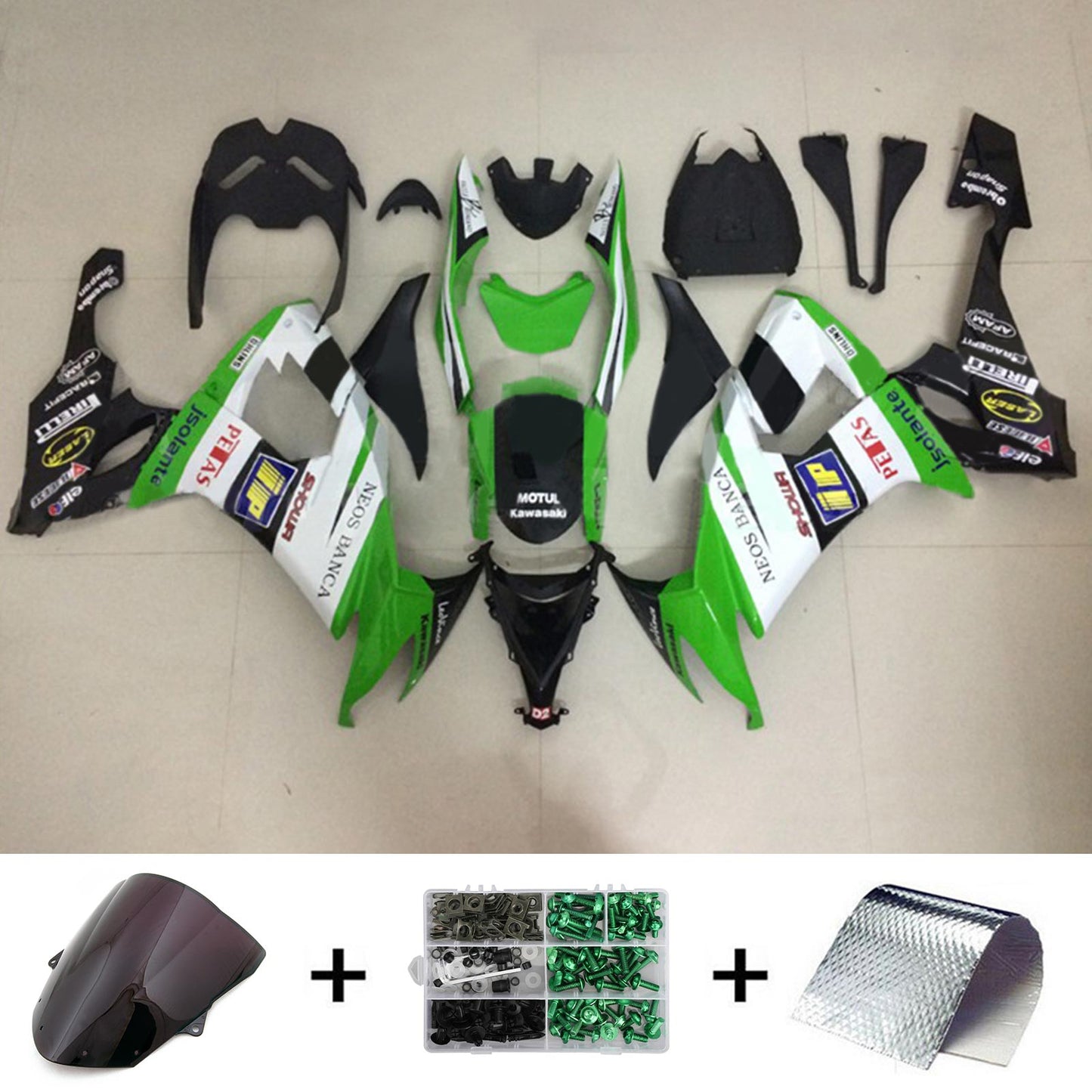 Amotopart Verkleidungsset für Kawasaki ZX10R 2008–2010, Karosserie, Kunststoff, ABS