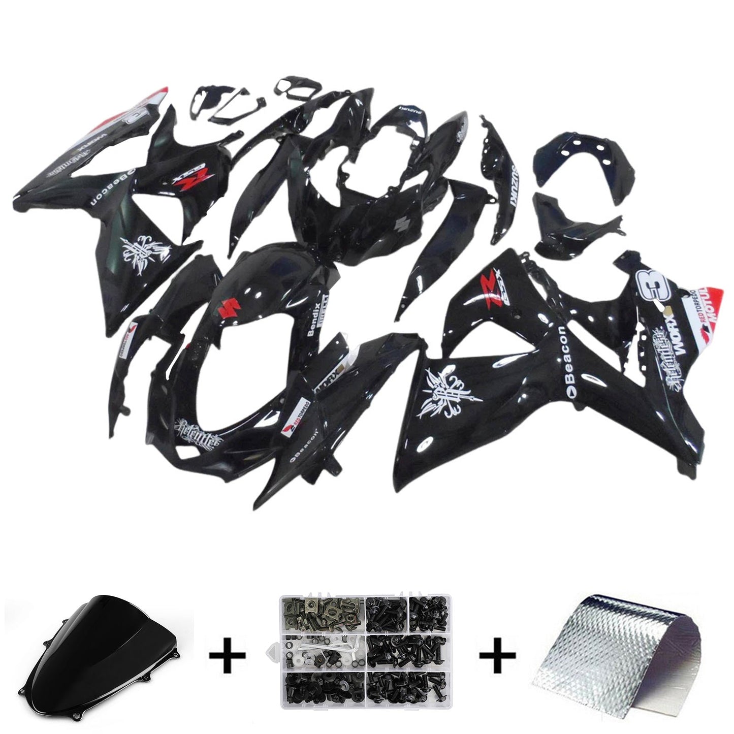 2009–2016 Suzuki GSXR1000 K9 Einspritzverkleidungs-Set, Karosserie, Kunststoff, ABS