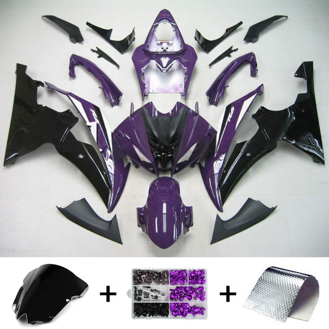 Amotopart Yamaha 2008-2016 YZF 600 R6 Black Purple Fearing Kit