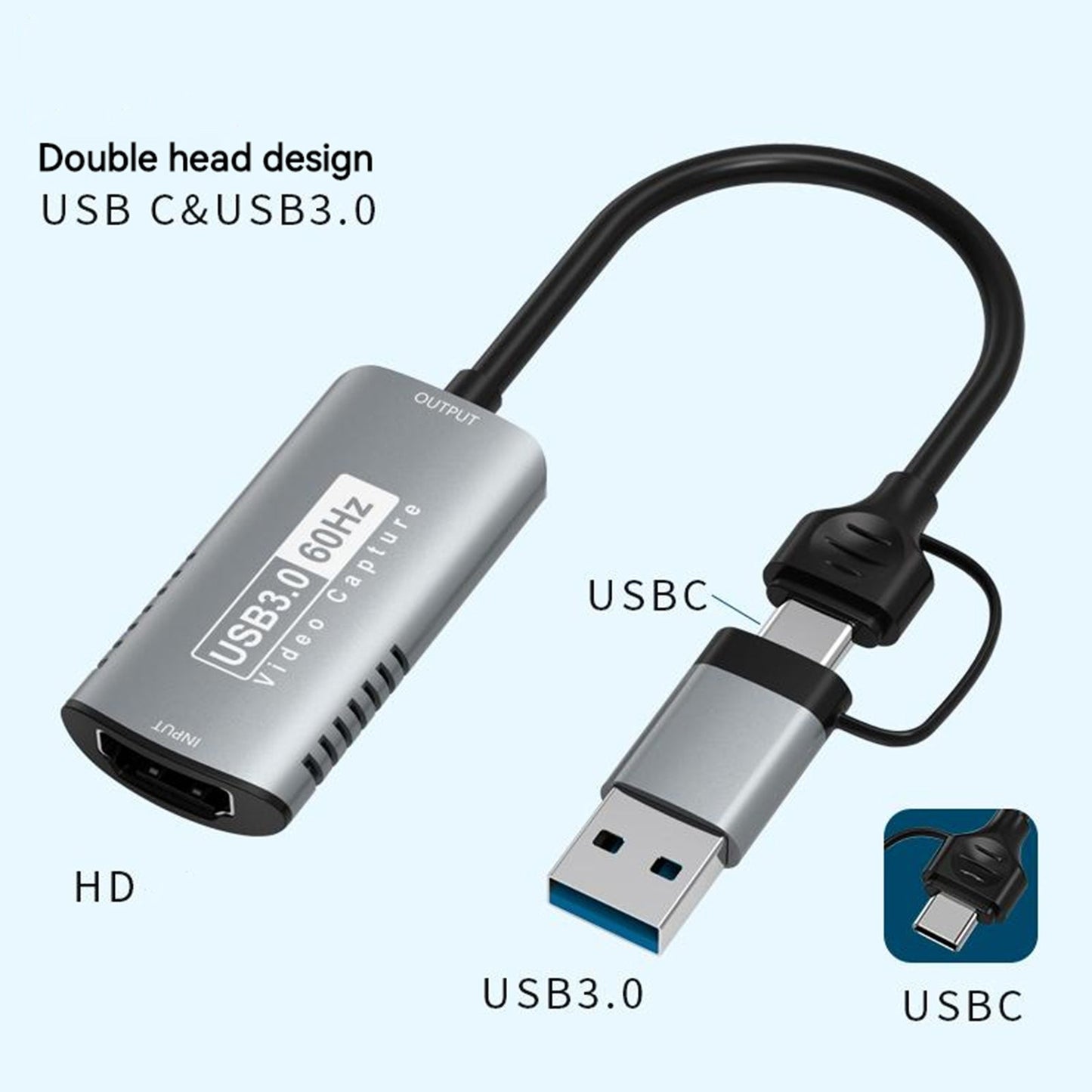 4K High-Definition Video Capture Card HDTV to USB3.0/Type-C Game Live Broadcast