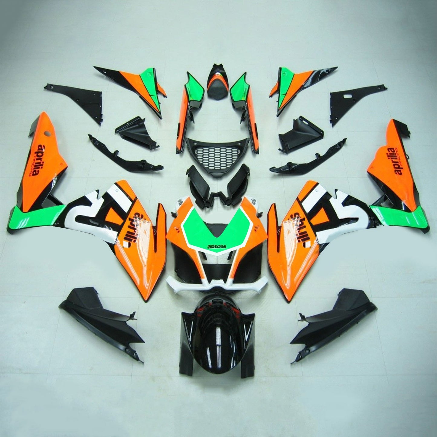 AMOTOPART Aprilia 2009-2015 RSV4 1000 Orange Green Fairing Kit