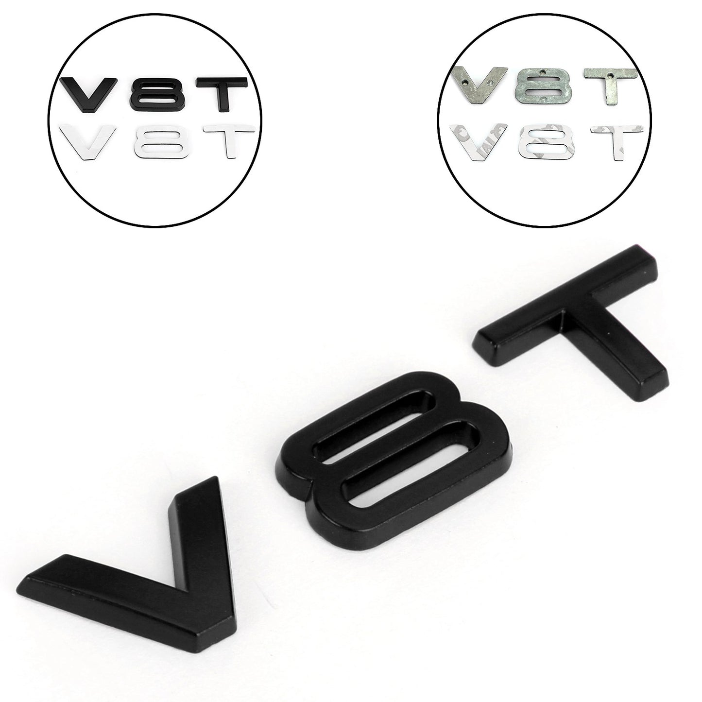 Badge emblème V8T pour Audi A1 A3 A4 A5 A6 A7 Q3 Q5 Q7 S7 S7 S8 S4 Sq5 Noir