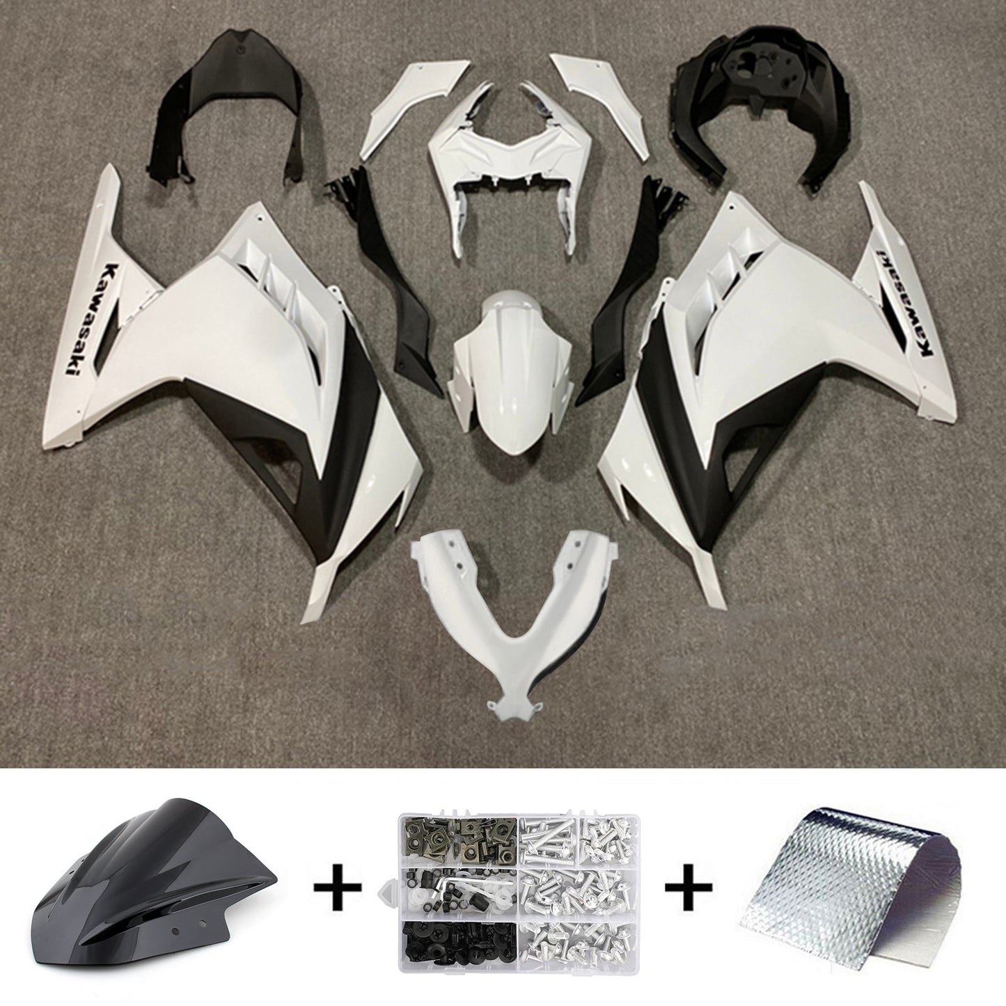 Amotopart Verkleidungsset für Kawasaki EX300/Ninja300 2013–2017, Karosserie, Kunststoff, ABS