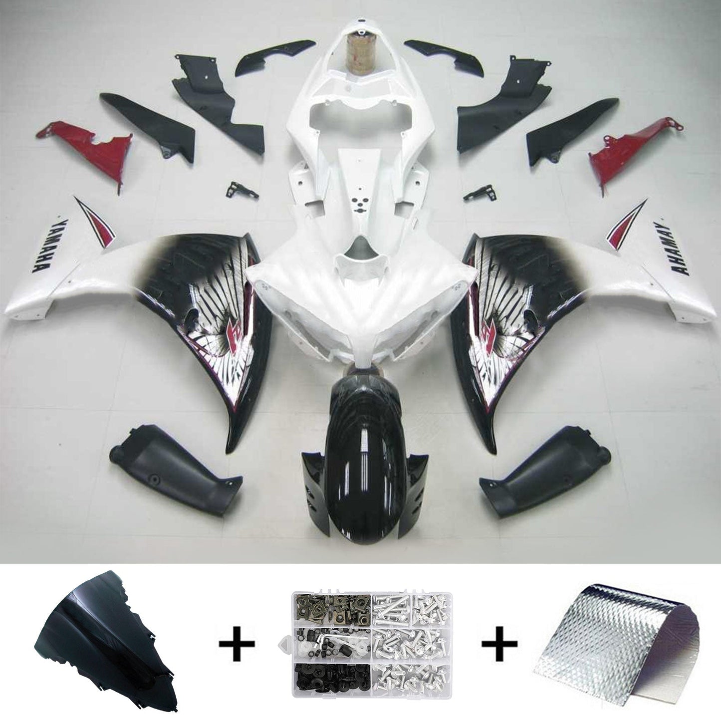 Amotopart Yamaha 2012-2014 YZF 1000 R1 White Fearing Kit