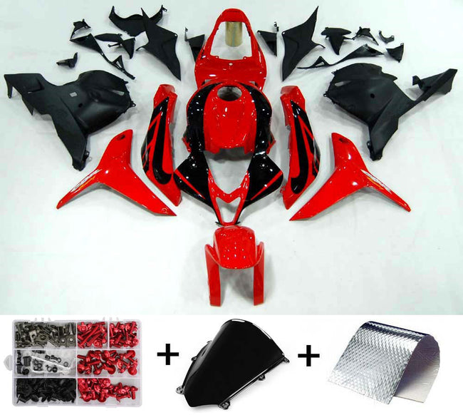 Amotopart 2009-2012 CBR600RR Honda Kit de carénage rouge et noir