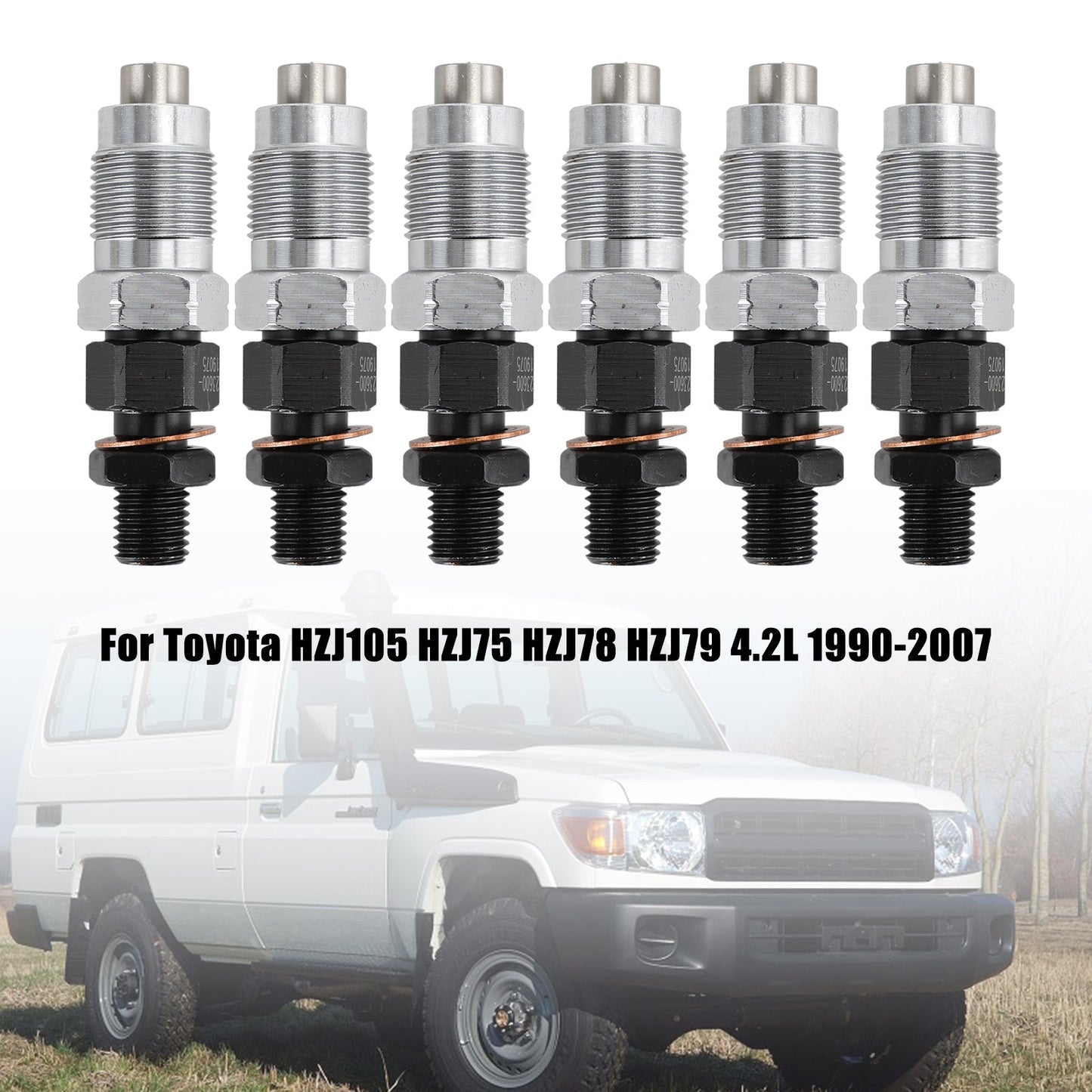 1990-2007 Toyota HZJ105 HZJ75 HZJ78 HZJ79 6 pièces Injecteurs de Carburant 23600-19075 Fedex Express