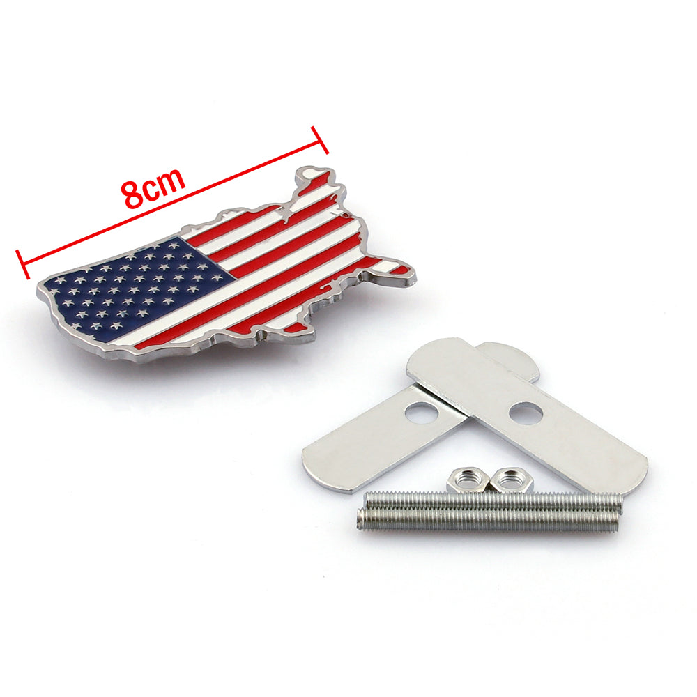 3D Metall Kühlergrill Grill Abzeichen Emblem Aufkleber Motorhaube Auto Flagge USA Vereinigte Staaten