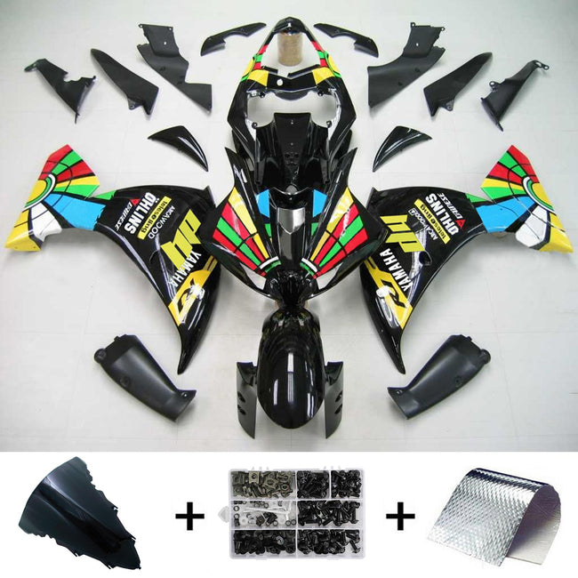 Amotopart Yamaha 2009-2011 YZF 1000 R1 Kit de carénage multicolore