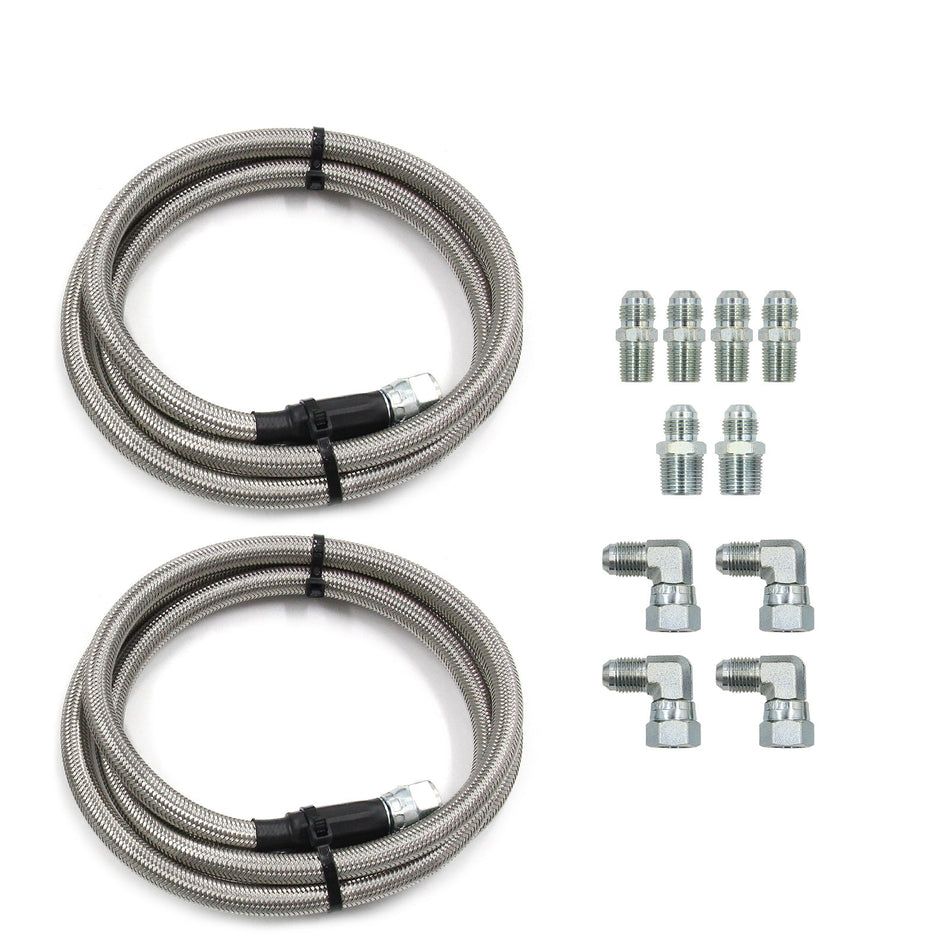 TH350 700R4 TH400 52" L?nge SS geflochtene Getriebekühlerschlauchleitungen