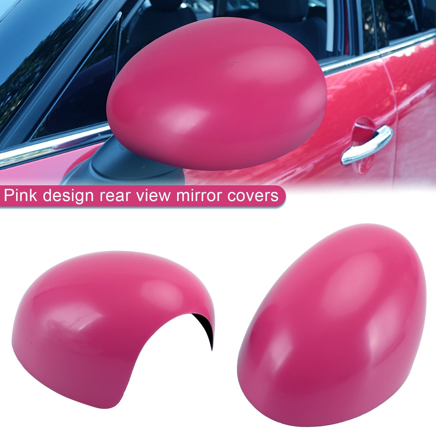 2 x rosa Spiegelabdeckungen für Mini Cooper R55 R56 R57 hohe Qualität