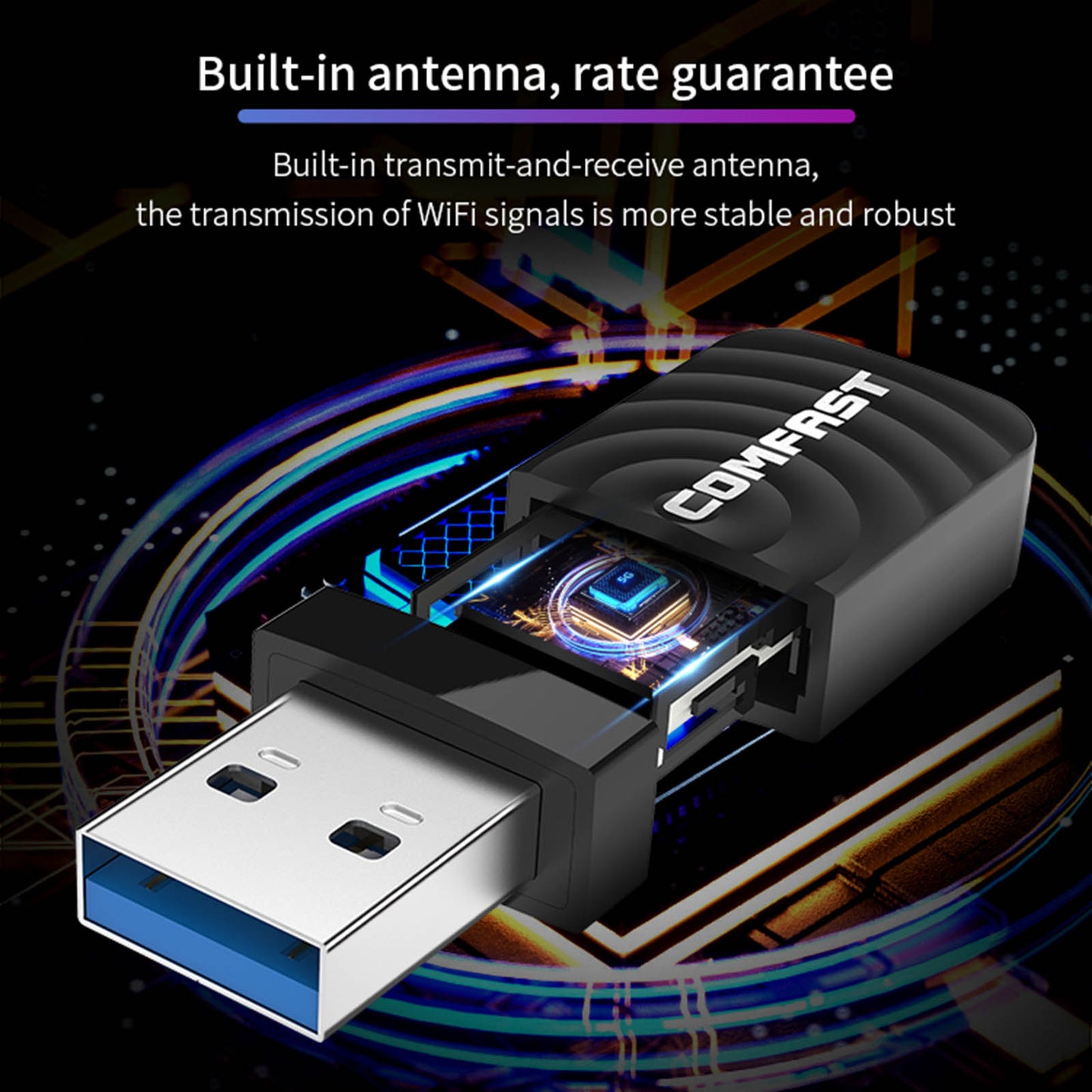 Émetteur et récepteur WiFi 1300 Mbit/s Adaptateur réseau USB Hotspot WiFi 2.4G/5G