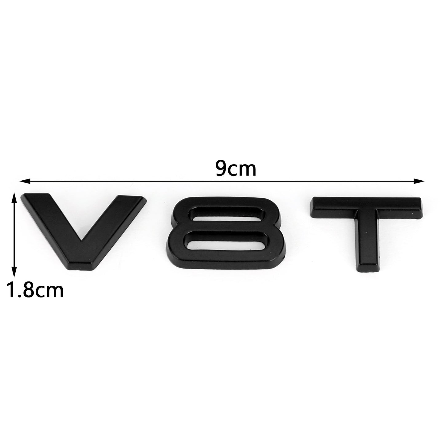 Badge emblème V8T pour Audi A1 A3 A4 A5 A6 A7 Q3 Q5 Q7 S7 S7 S8 S4 Sq5 Noir