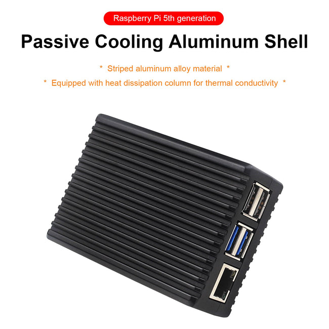 Passive Kühlung Aluminiumgehäuse Raspberry Pi5 Metallgehäuse Aluminiumlegierungsbox