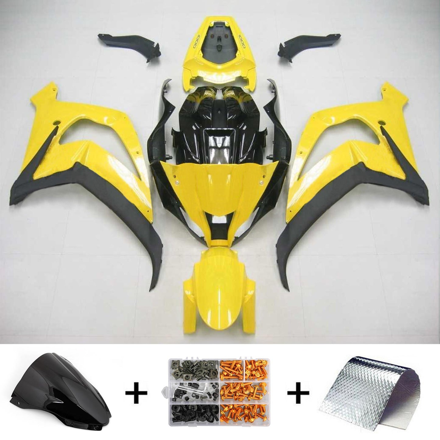 Amotopart Kawasaki 2016-2019 ZX10R Kit Déclencheur Jaune Noir