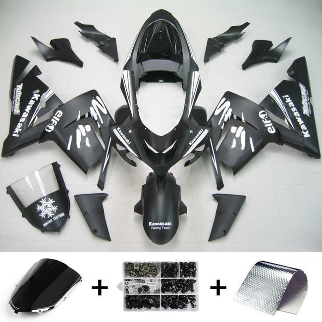 Kit de vente Amotopart Kawasaki 2004-2005 ZX10R Noir avec logos blancs