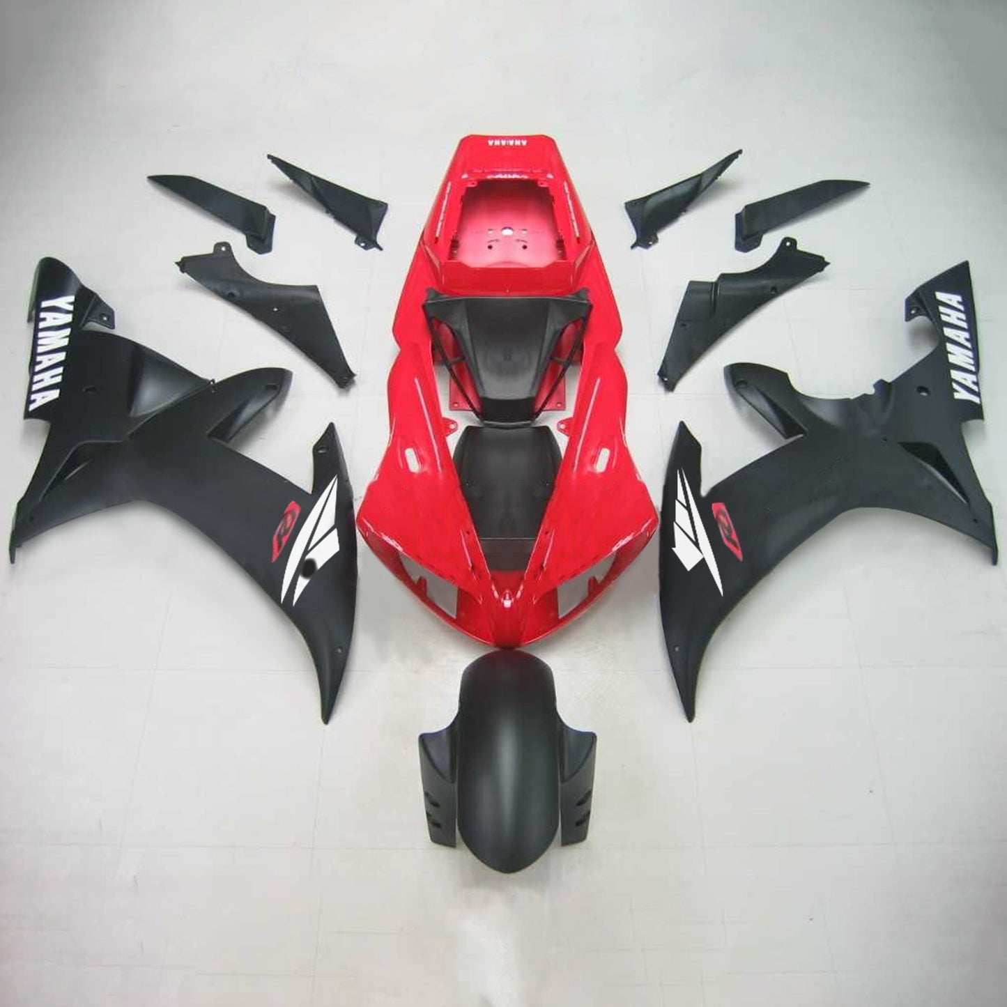 Amotopart Yamaha 2002-2003 YZF 1000 R1 Rot mit schwarzer Verkleidung Kit