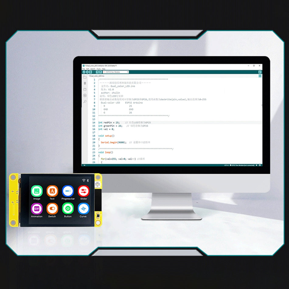 ESP32-Entwicklungsplatine, 2,4-Zoll-240 * 320-Smart-Display, WiFi-Bluetooth-Touchscreen