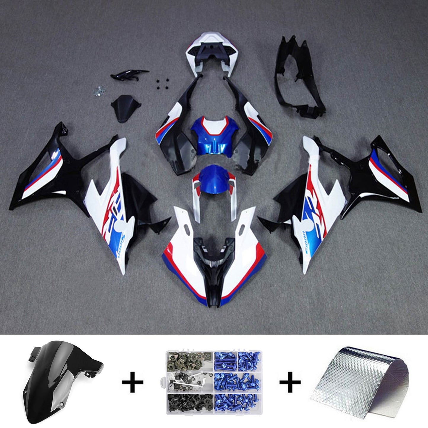 AMOTOPART 2019-2022 BMW S1000RR/M1000RR Blue White Racing Abzugskit