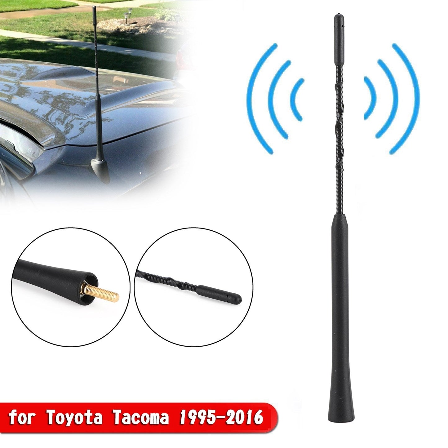 11 "Zoll Schwarzantenne Mast AM/FM für Toyota Tacoma 1995-2016