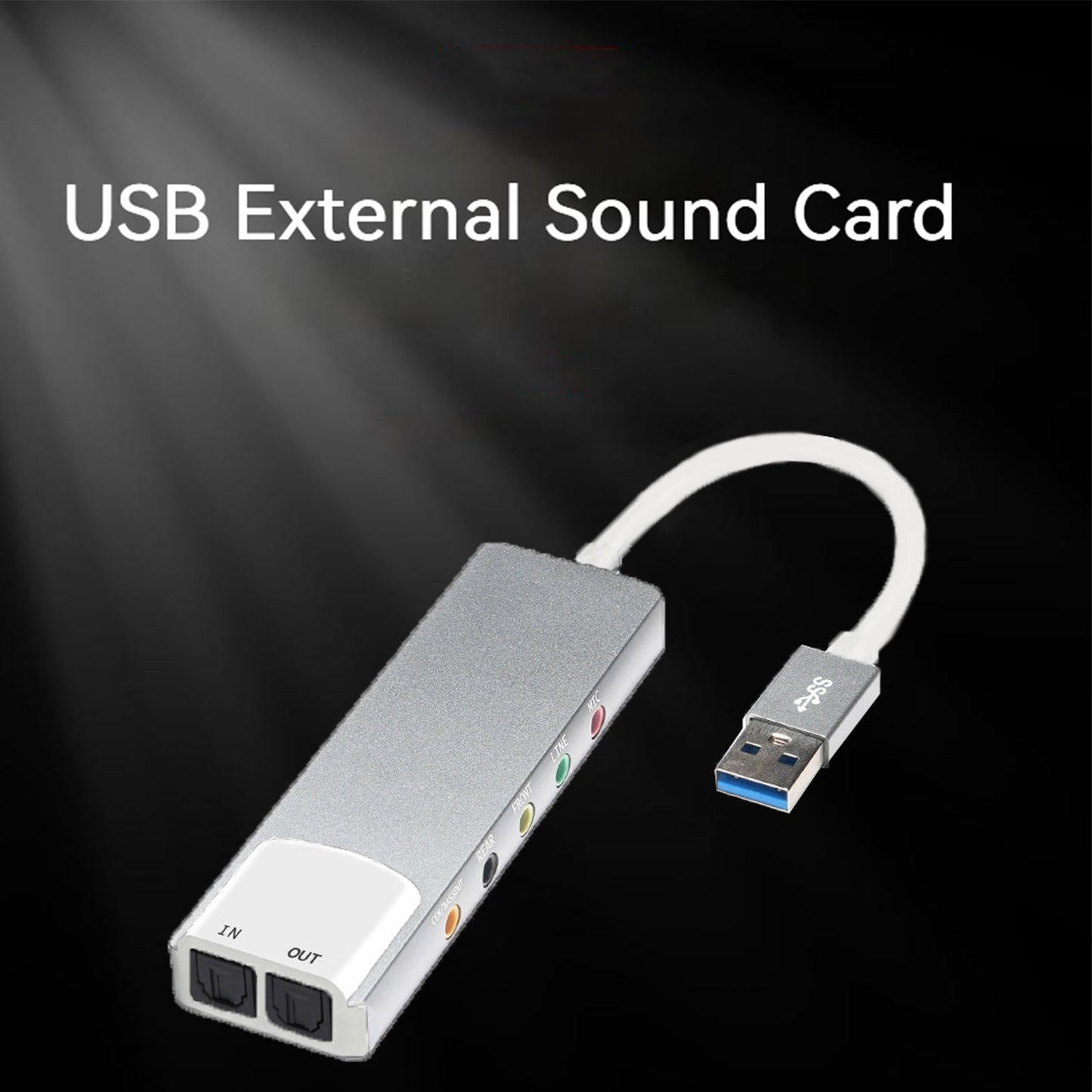 New Aluminum Alloy USB Optical Fiber SPDIF Card Computer External Multi-Function