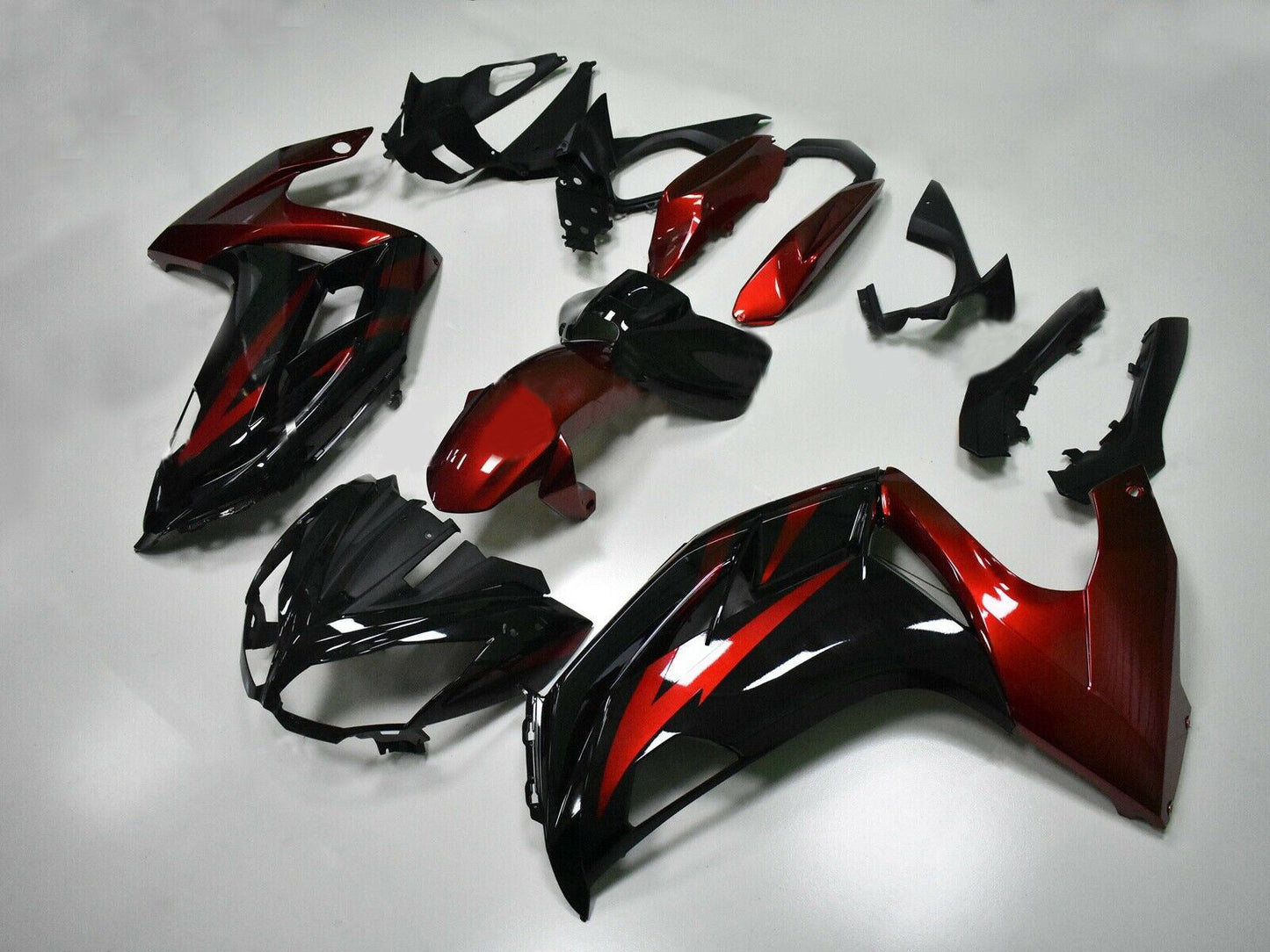 Amotopart 2012-2016 Kawasaki Ninja 650 EX650 Kit de carénage rouge et noir